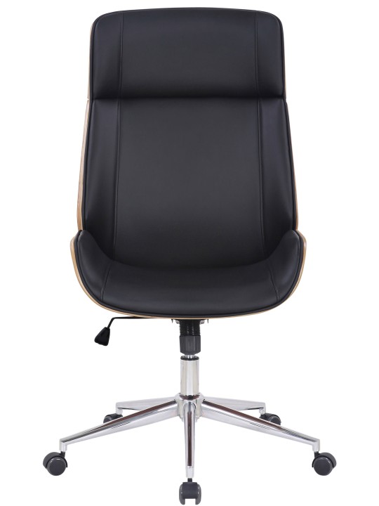 Cadeira de escritório Varel couro sintético, natural/preto