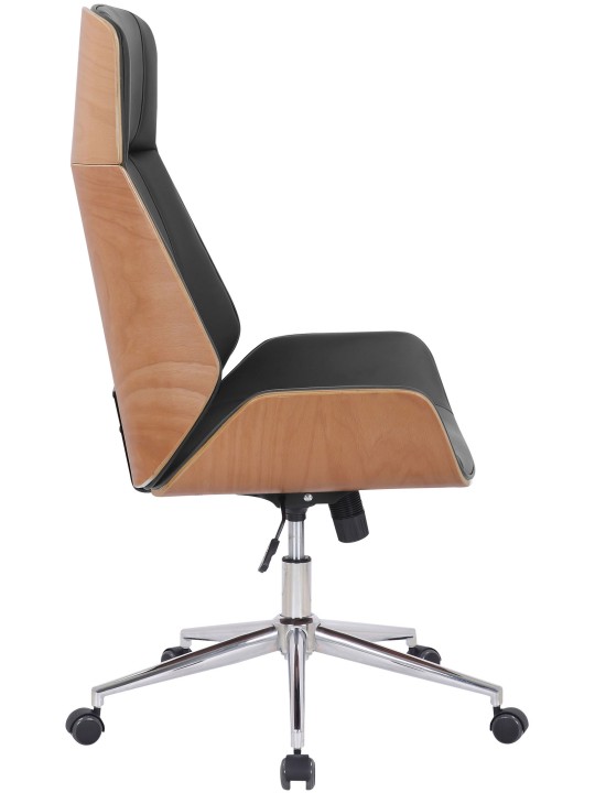 Cadeira de escritório Varel couro sintético, natural/preto