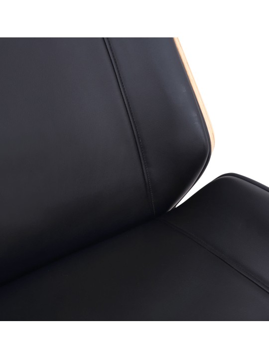 Cadeira de escritório Varel couro sintético, natural/preto