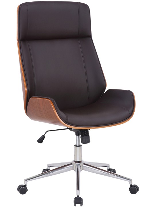 Cadeira de escritório Varel couro sintético, nogueira/castanho