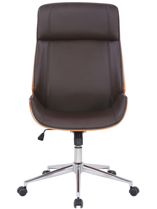 Cadeira de escritório Varel couro sintético, nogueira/castanho