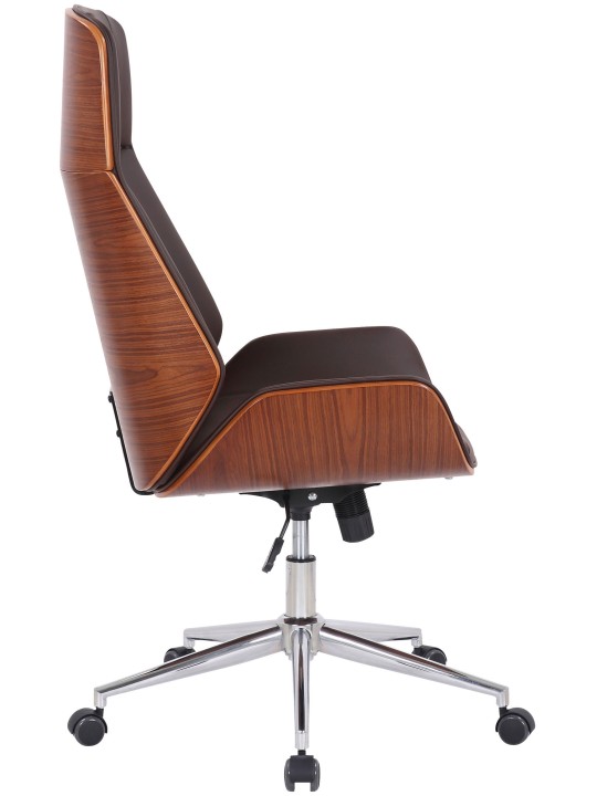 Cadeira de escritório Varel couro sintético, nogueira/castanho