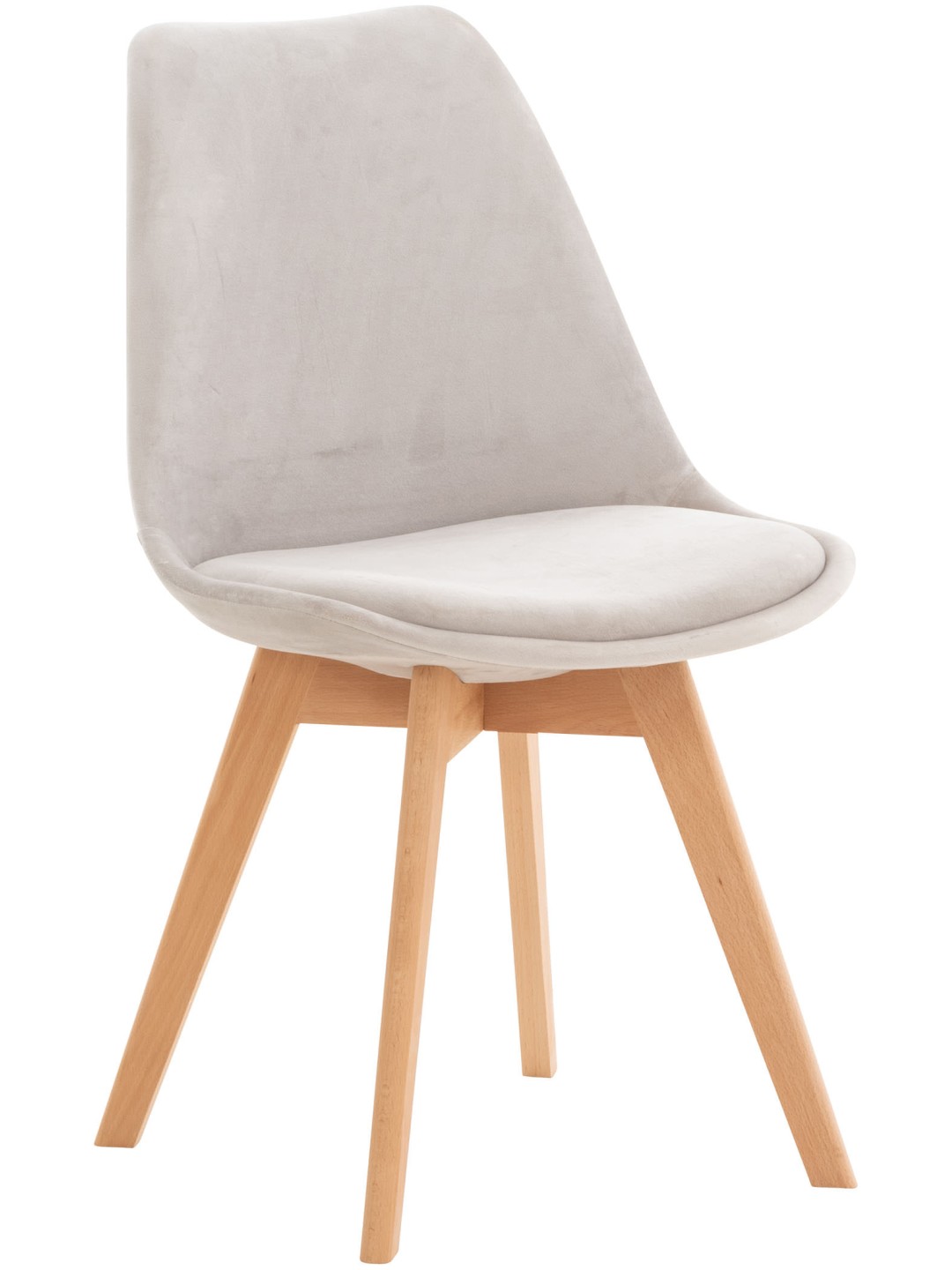 Cadeira de veludo Linares, cinza claro