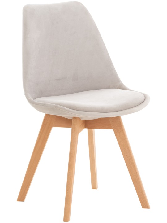 Cadeira de veludo Linares, cinza claro