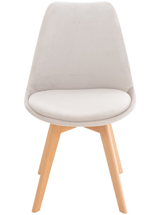 Cadeira de veludo Linares, cinza claro