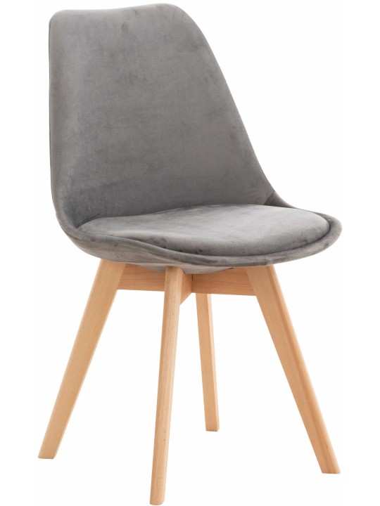 Cadeira de veludo Linares, cinza
