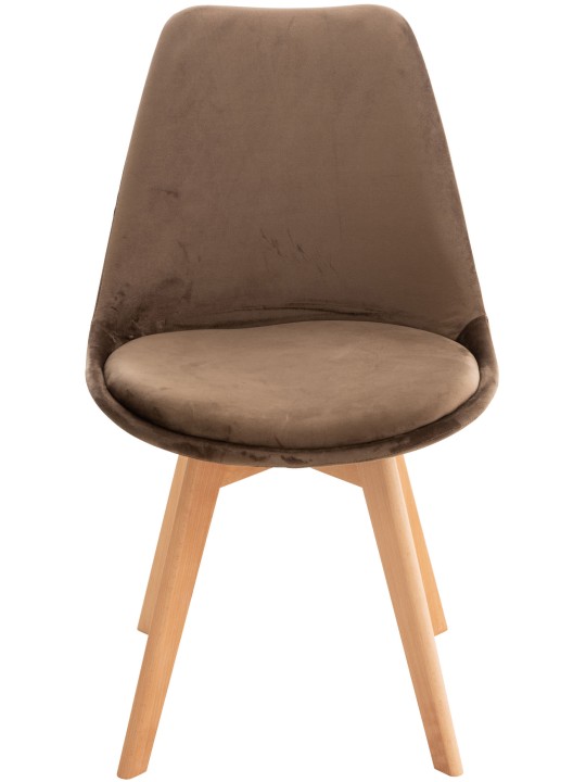 Cadeira de veludo Linares, castanho escuro