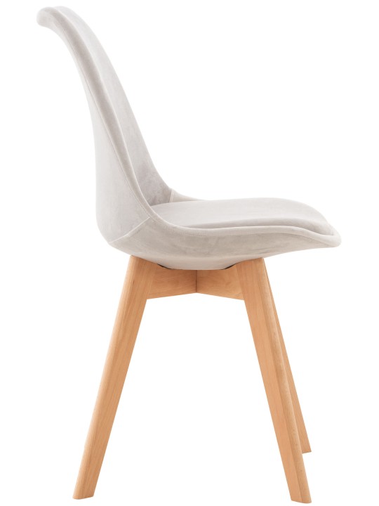 Cadeira de veludo Linares, cinza claro