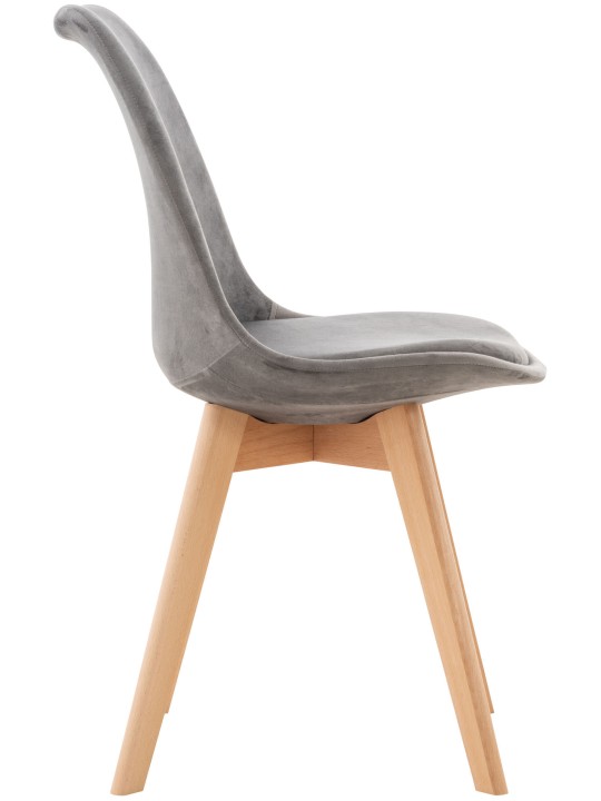 Cadeira de veludo Linares, cinza