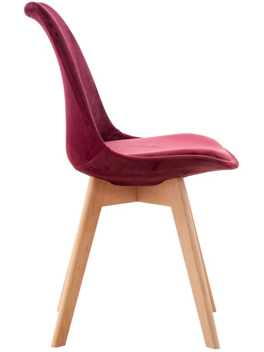Cadeira de veludo Linares, bordô