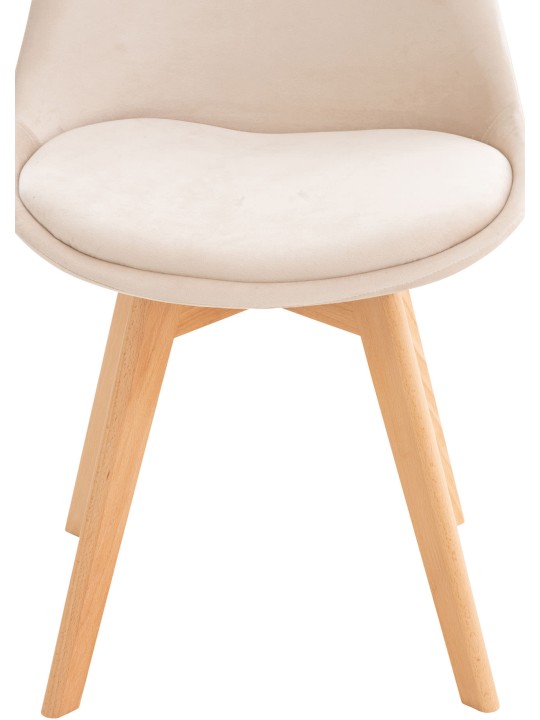 Cadeira de veludo Linares, bege