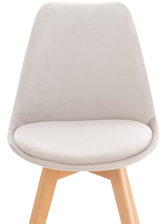 Cadeira de veludo Linares, cinza claro