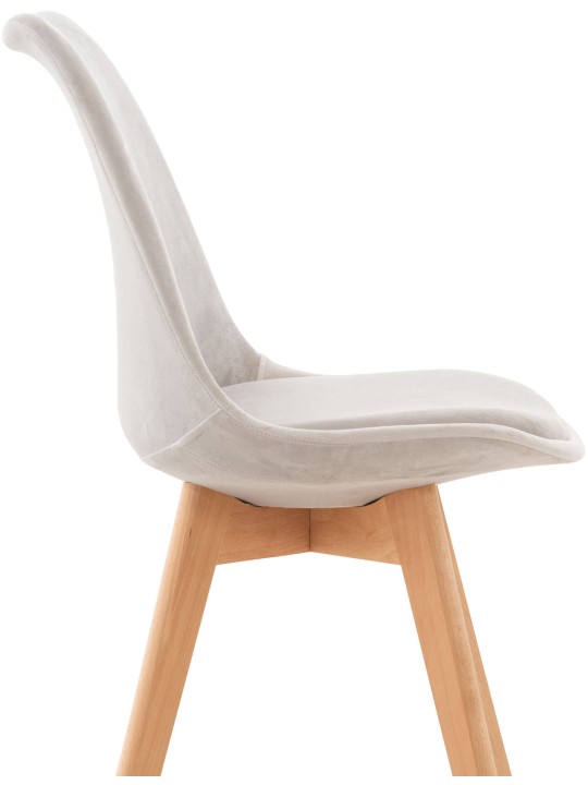 Cadeira de veludo Linares, cinza claro