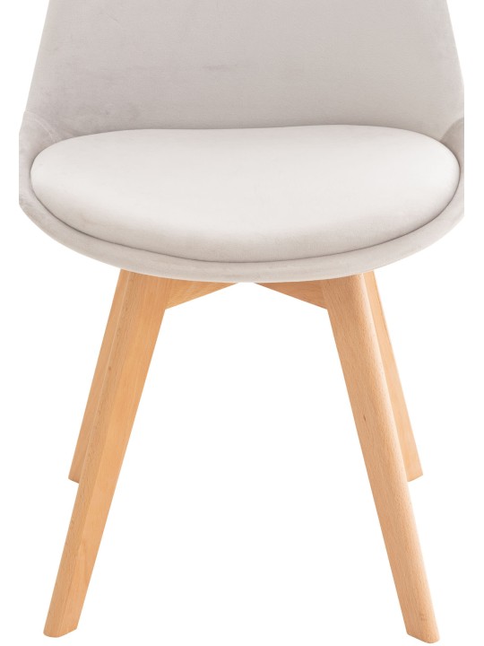 Cadeira de veludo Linares, cinza claro