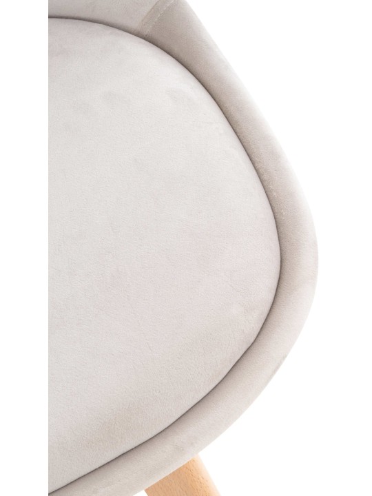 Cadeira de veludo Linares, cinza claro