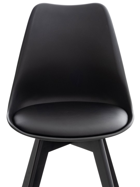Conjunto de 4 cadeiras Linares plástico, preto/preto