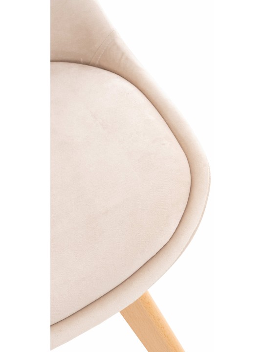 Conjunto de 4 cadeiras Linares veludo, bege