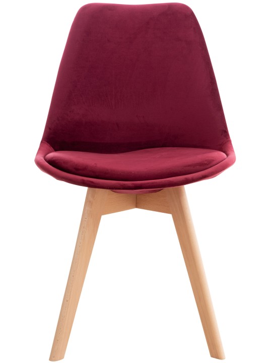 Conjunto de 4 cadeiras Linares veludo, bordô