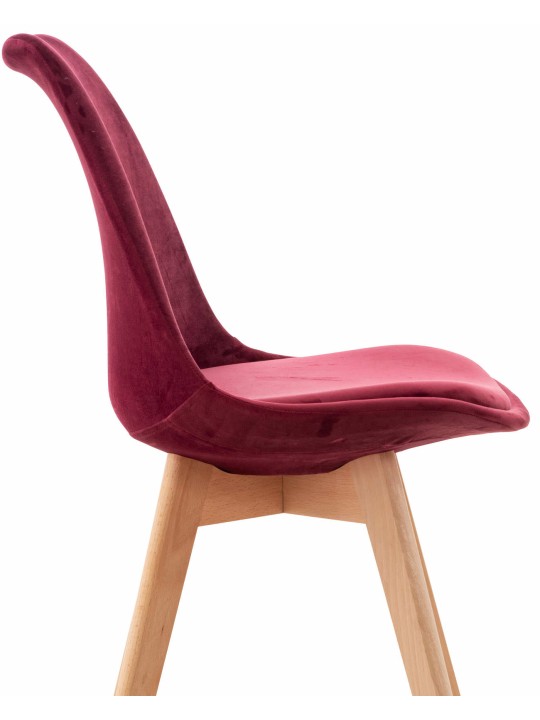 Conjunto de 4 cadeiras Linares veludo, bordô