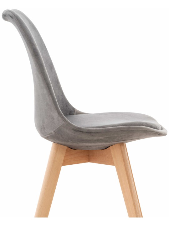 Conjunto de 4 cadeiras Linares veludo, cinza