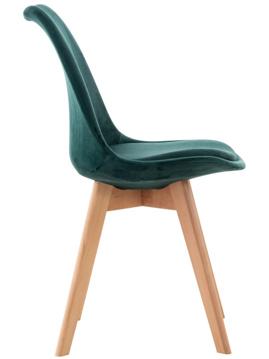 Conjunto de 4 cadeiras Linares veludo, verde