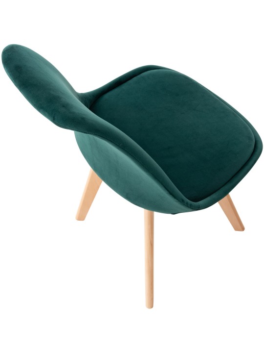 Conjunto de 4 cadeiras Linares veludo, verde