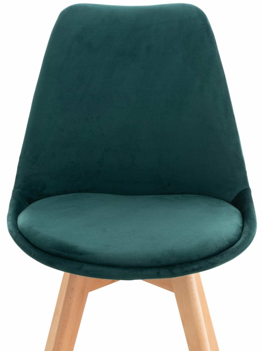 Conjunto de 4 cadeiras Linares veludo, verde