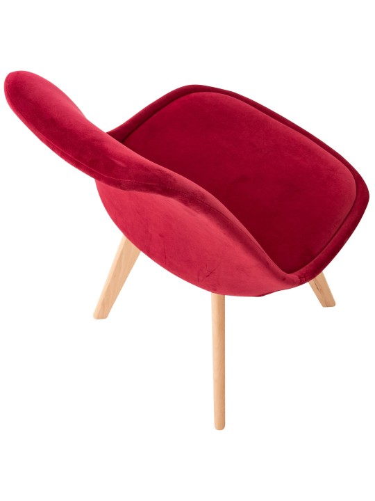 Conjunto de 4 cadeiras Linares veludo, vermelho