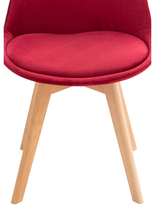 Conjunto de 4 cadeiras Linares veludo, vermelho
