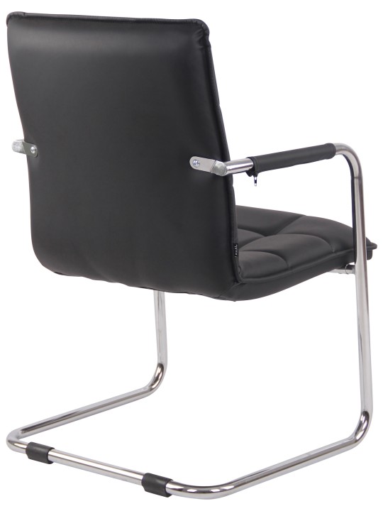 Cadeira para visitantes Gandia couro sintético cromado, preto