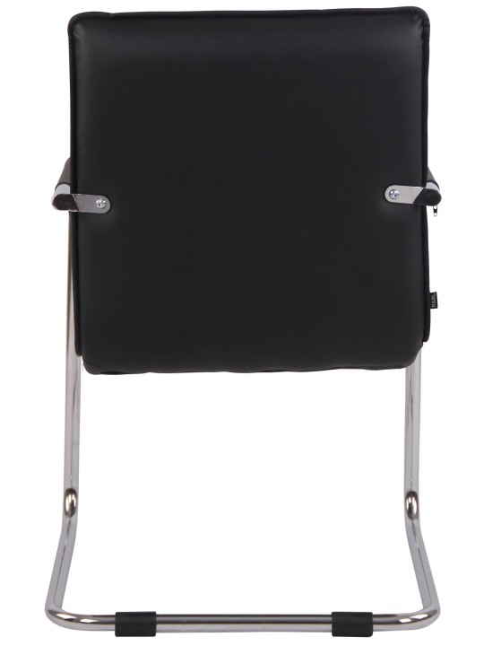 Cadeira para visitantes Gandia couro sintético cromado, preto
