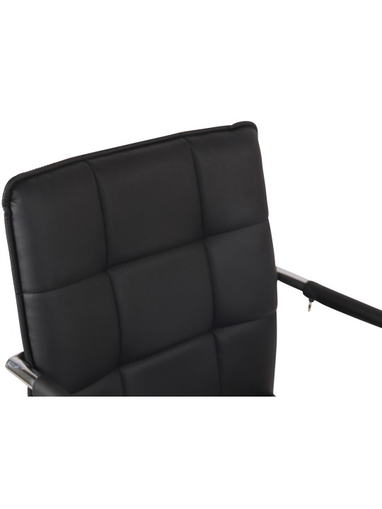 Cadeira para visitantes Gandia couro sintético cromado, preto