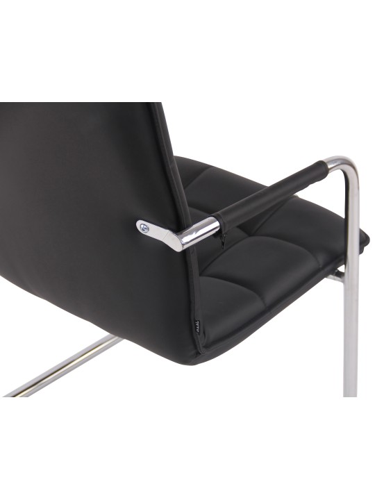 Cadeira para visitantes Gandia couro sintético cromado, preto