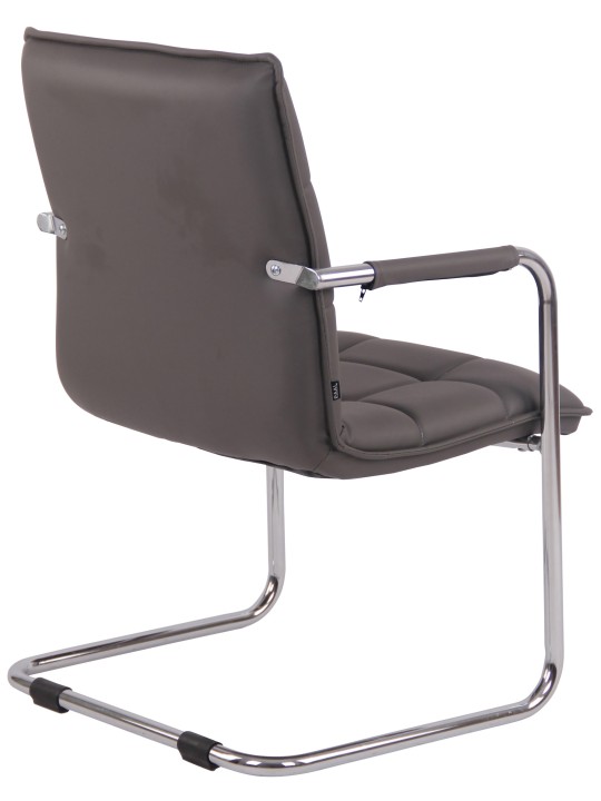 Cadeira para visitantes Gandia couro sintético cromado, cinza