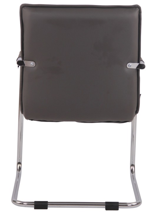 Cadeira para visitantes Gandia couro sintético cromado, cinza