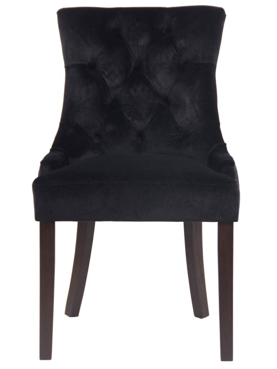 Conjunto de 4 cadeiras de jantar em veludo Aberdeen antigo, preto