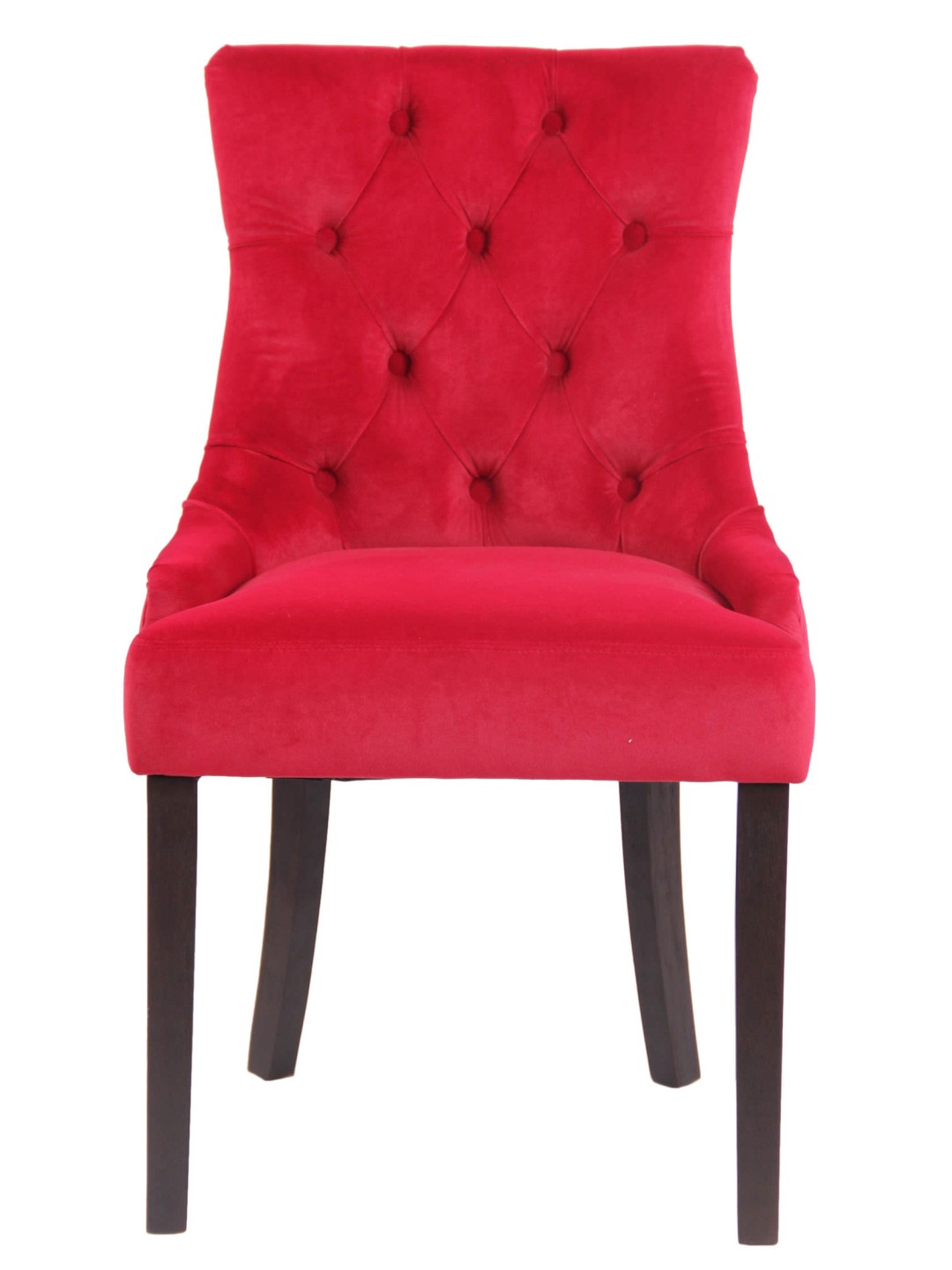 Conjunto de 4 cadeiras de jantar em veludo Aberdeen antigo, vermelho