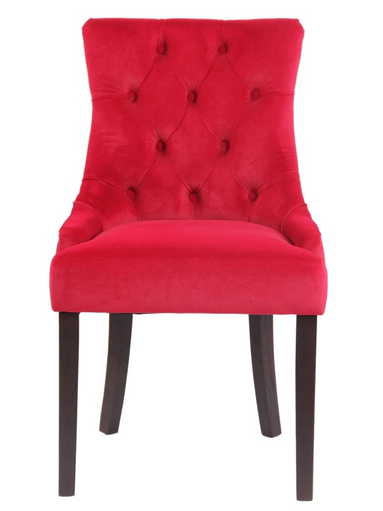 Conjunto de 4 cadeiras de jantar em veludo Aberdeen antigo, vermelho