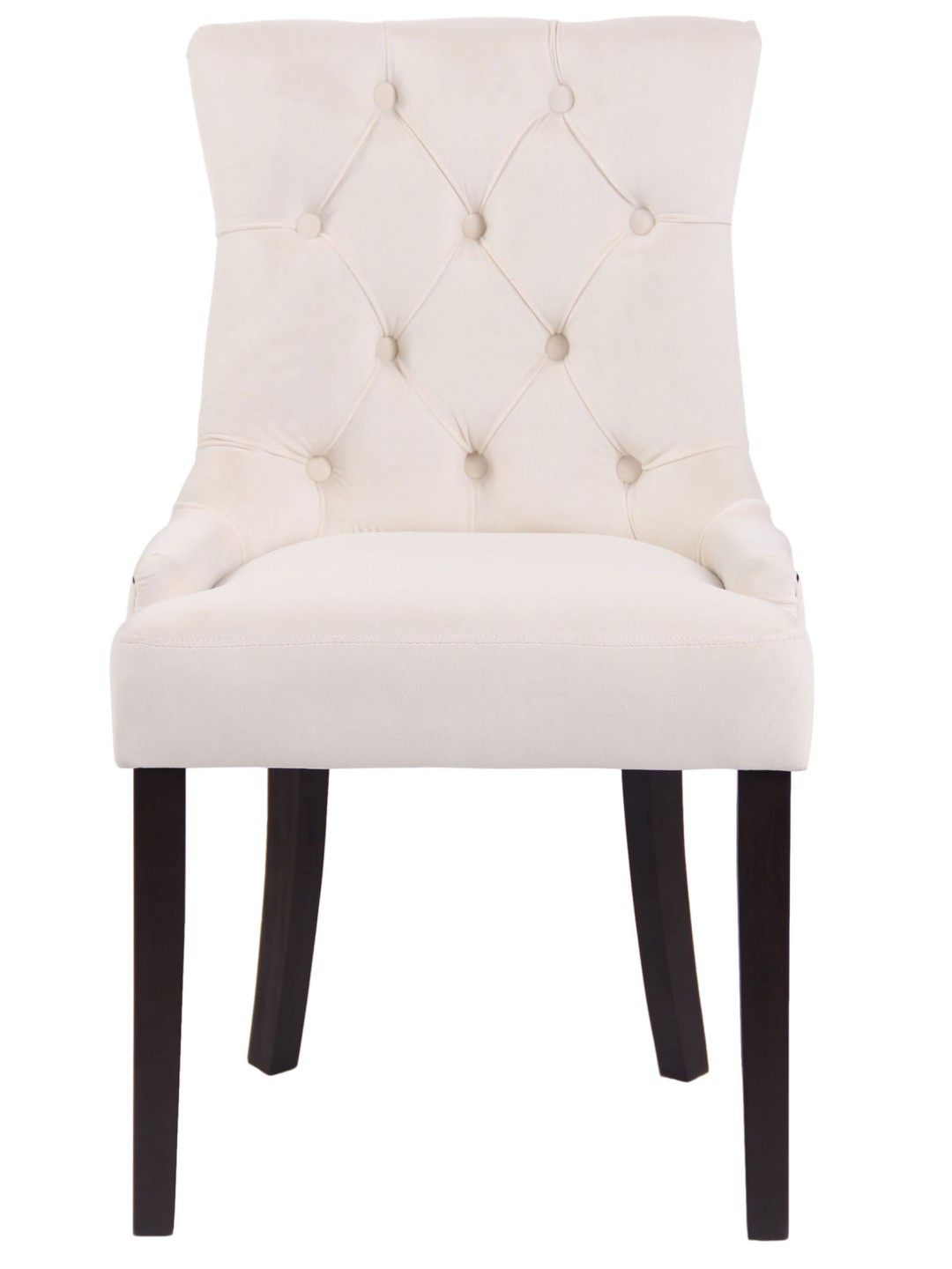 Conjunto de 4 cadeiras de jantar em veludo Aberdeen antigo, creme