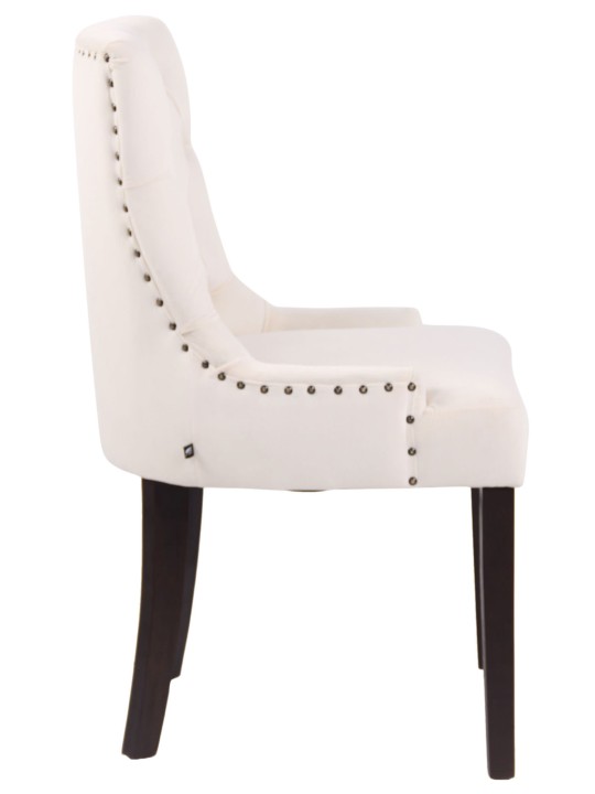 Conjunto de 4 cadeiras de jantar em veludo Aberdeen antigo, creme