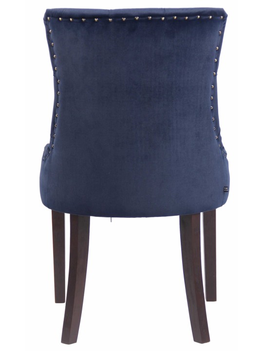 Conjunto de 4 cadeiras de jantar em veludo Aberdeen antigo, azul