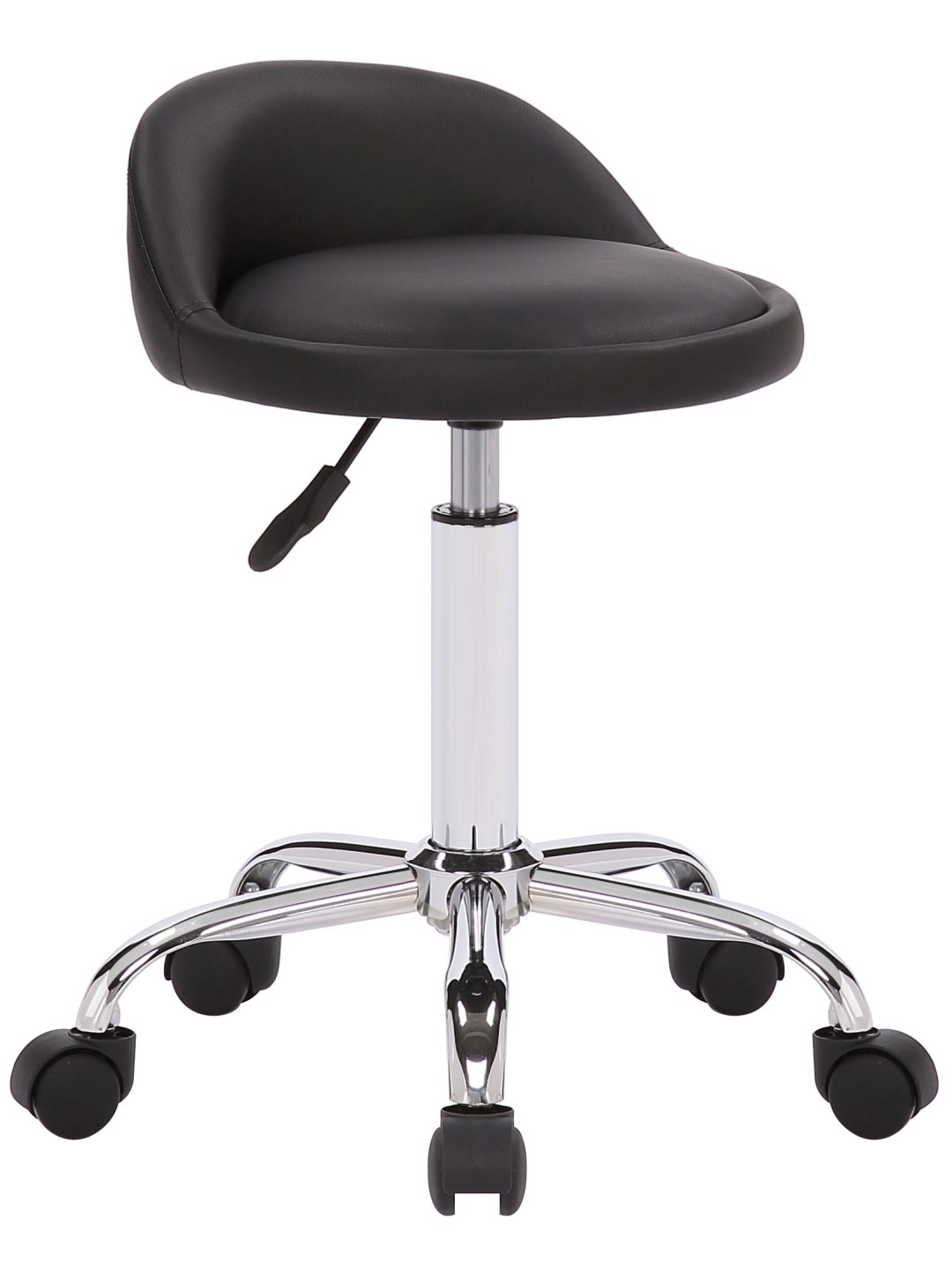 Banqueta de trabalho Teramo couro sintético, preto