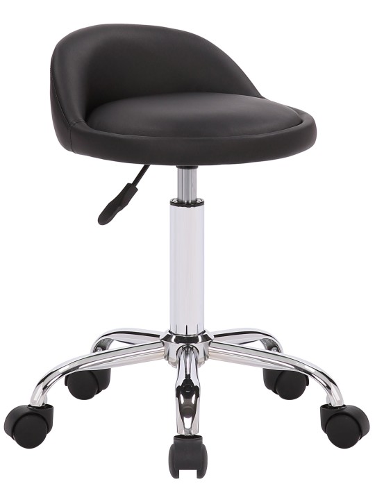 Banqueta de trabalho Teramo couro sintético, preto