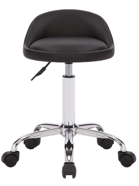 Banqueta de trabalho Teramo couro sintético, preto