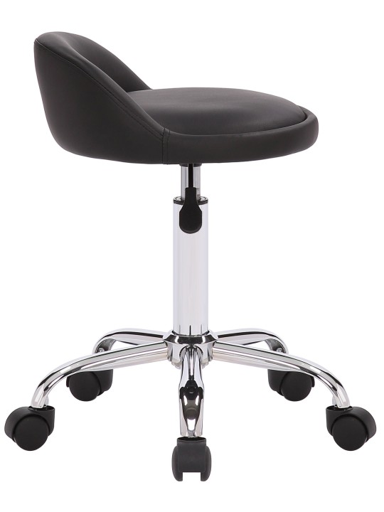 Banqueta de trabalho Teramo couro sintético, preto