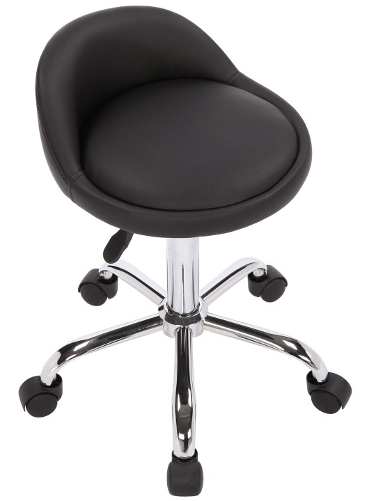 Banqueta de trabalho Teramo couro sintético, preto