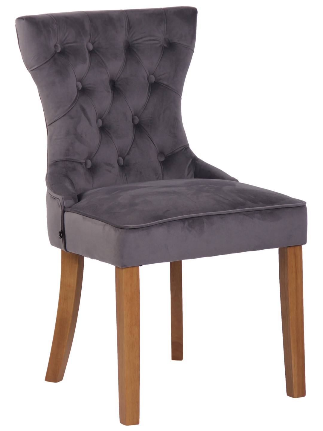 Cadeira Franca veludo antigo-luz, cinza escuro