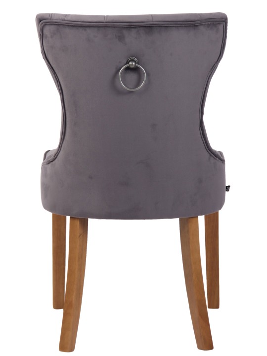 Cadeira Franca veludo antigo-luz, cinza escuro