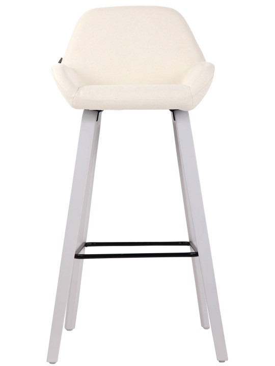 Banqueta alta em tecido Newnan com estrutura de 4 pés (carvalho), creme