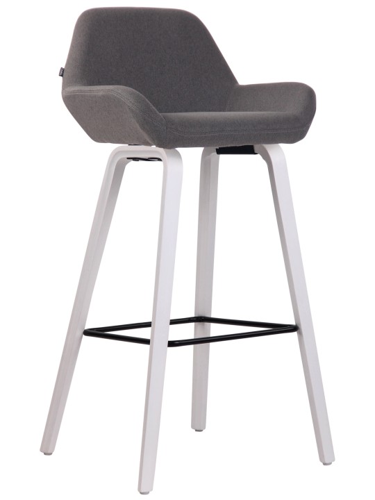 Banqueta alta em tecido Newnan com estrutura de 4 pés (carvalho), cinza escuro